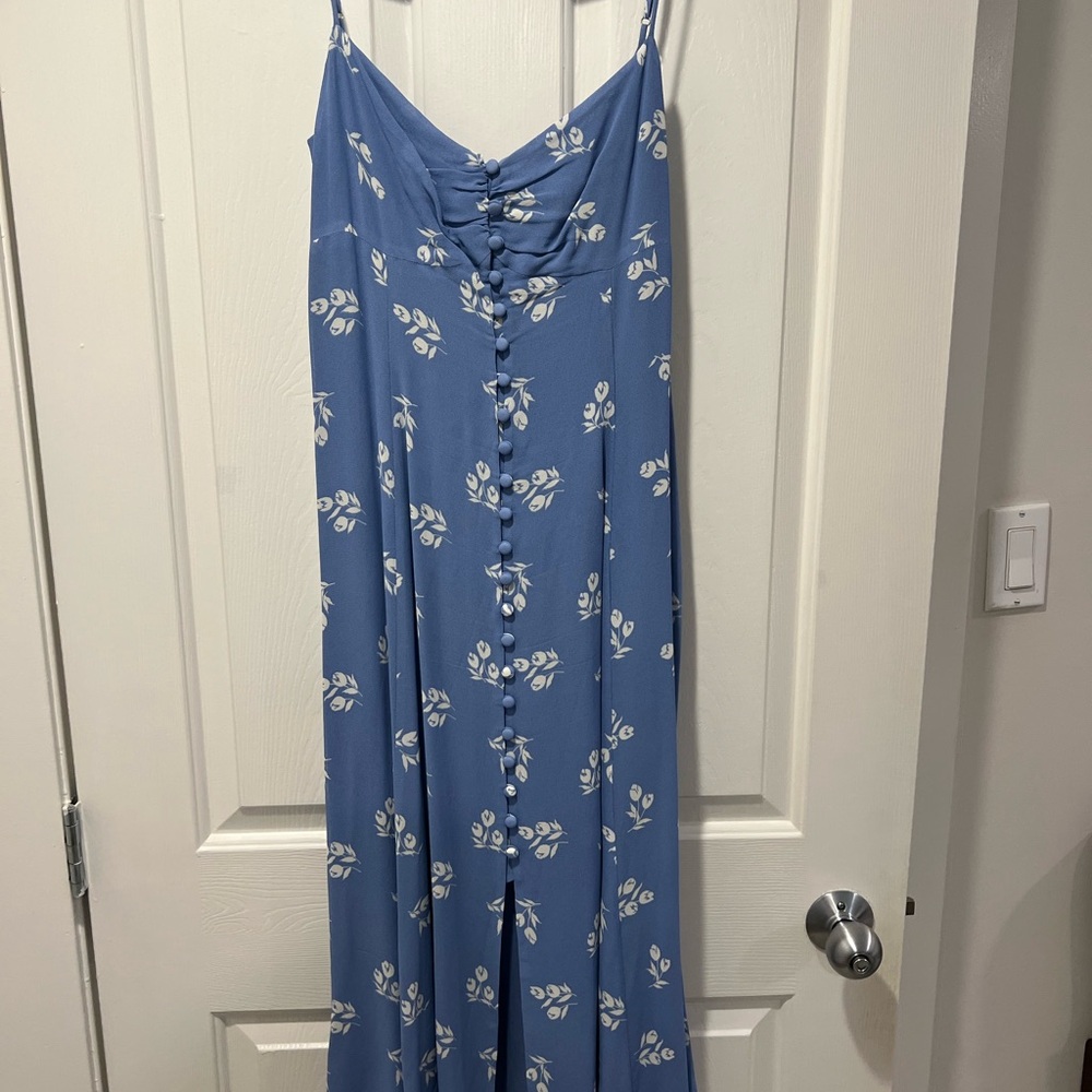 Reformation Blue Floral Midi Dress